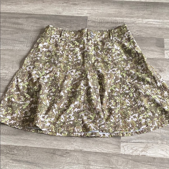 sahalie Dresses & Skirts - Green and Tan Mini Skater Skirt for Casual Wear D